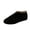Black, variant on Women's Orthopedic Slip On Walking Flats, Soft Faux Suede Loafers, Arch Support V Cut Round Toe Nurse Office Daily Casual Ballet Shoes Black
