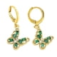 thumbnail image 1 of Hermoso pendiente colgante de mariposa de color dorado con circonita cúbica brillante de lujo, verde, 1 of 4