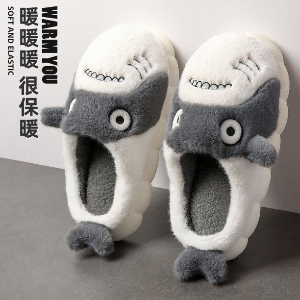 QYCKABY Invierno Cálido Dibujos Animados Lindo Gato Extraño Hogar Mujeres Hombres Pantuflas de Algodón Suaves Cómodas Felpa Cálidas Pantuflas Kawaii Suministros