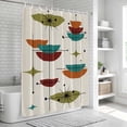 thumbnail image 6 of Wine Red Boho Shower Curtain, Waterproof Shower Curtains for Bathroom, Orange Geometric Bohemian Color Block Washable Fabric Bathtub Curtain Set Bath Decor with 12 Hooks Standard 72"x72", 6 of 8