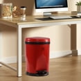 thumbnail image 5 of DynkoNA 1-Pack Plastic Step Garbage Can, Small Trash Can with Lid, Red, 5 of 6