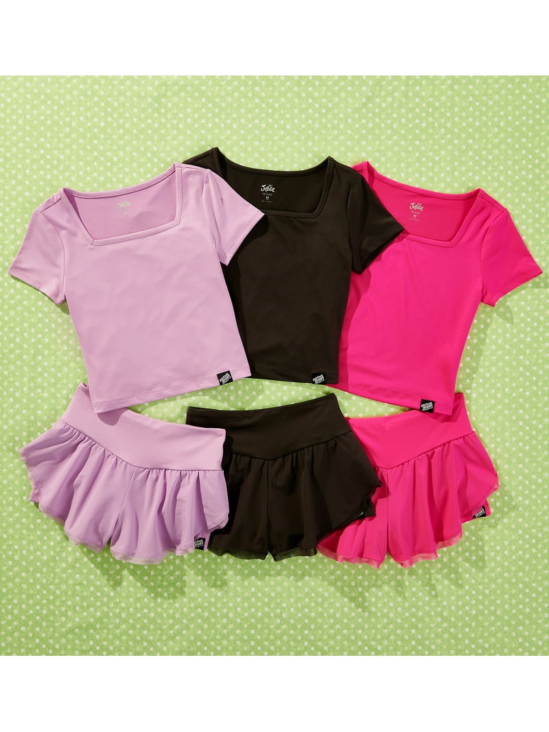 Justice Girls Mesh Hem Tulip Short Set, Sizes XS XLP