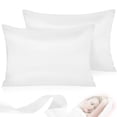 thumbnail image 4 of Funda de almohada 2pcs Funda de almohada de satén de poliéster Ropa de cama Funda de almohada para dormir, Blanco, UK / US-Q, 20x30 pulgadas sidaley HA003643-05, 4 of 7