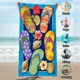 thumbnail image 5 of Yarino Beach Towels Oversized 60inx30in Summer Beach Slippers Beach Towel Microfiber Double-sided Velvet Beach Towel Swimming Towel Versatile Beach Towel, 5 of 6