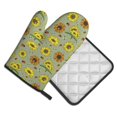 thumbnail image 2 of Bingfone Sage Green With Sunflowers Print Oven Mitts Pot Holders Set 2 PCS for Kitchen for Cooking Grilling Baking BBQ Pot Holders Cook Essentials, 2 of 7