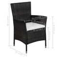 thumbnail image 3 of vidaXL Patio Chair and Stool with Cushions Poly Rattan Black, 3 of 3