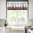 thumbnail image 4 of Christmas Tree Kitchen Valance Curtain,Farmhouse Red Plaid Kitchen Window Curtain Winter Xmas Tree Snowflae Short Curtain Rod Pocket Drapes Window Treatment Valance 54x18in 1 Panel, 4 of 6