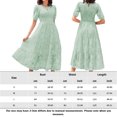 thumbnail image 3 of Vestido Plisado De Mujer Vestido plisado para mujer, manga abullonada, vestido de columpio grande, informal para fiesta (verde XL) Cgtredaw Para estrenar, 3 of 6