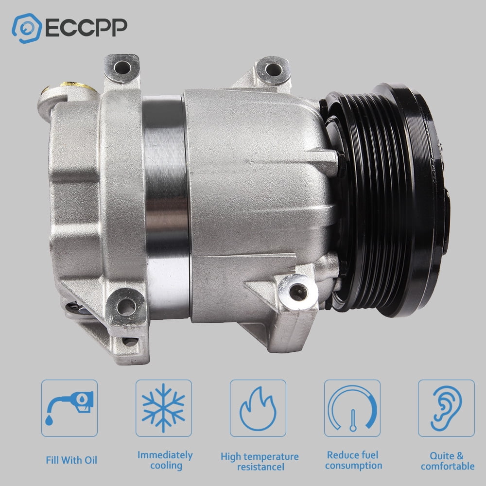 ECCPP AC Compressor with Clutch CO 11027C fit for 2004-2008 Ch-evrolet Aveo Aveo5 1.6L 2004-2008 P-ontiac Wave Wave5 1.6L