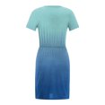 thumbnail image 4 of Puntoco Vestido Suelto Informal Con Cuello Redondo Y Manga Corta Con Estampado Floral Y Bolsillos Para Mujer, Vestido De Cuello Redondo Y Manga Corta, Azul Xxl,Regalos Para Mujer Joven, 4 of 7