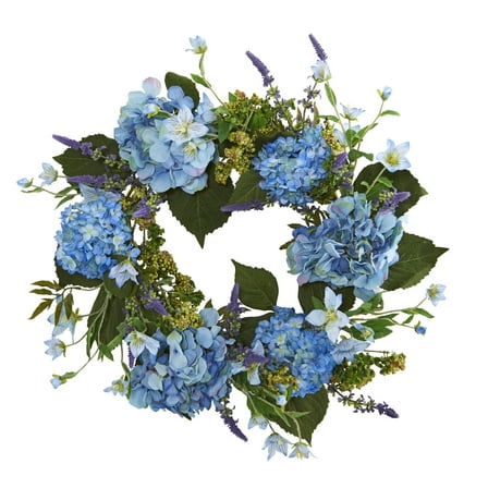 Nearly Natural Plastic Wreath, 24" (Assorted Colors)
