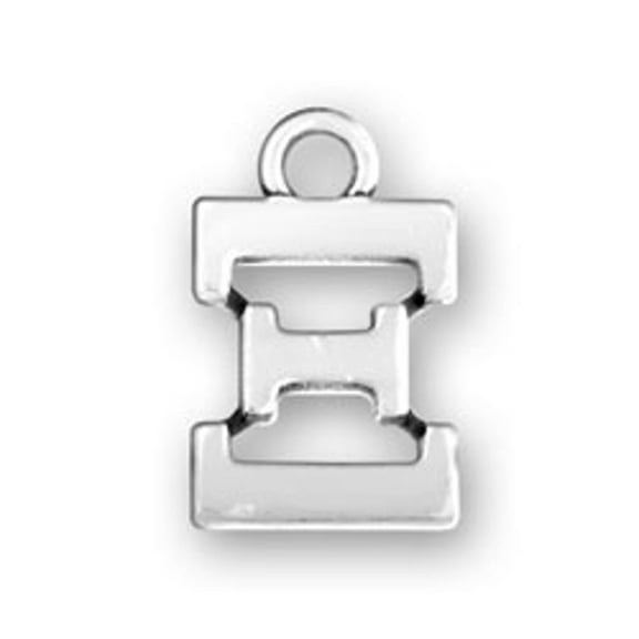 Sterling Silver 16" .8mm Box Chain Greek Alphabet Sorority Fraternity Xi Pendant Necklace