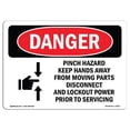 thumbnail image 1 of SignMission OS-DS-A-1824-L-2451 18 x 24 in. OSHA Danger Sign - Pinch Hazard Keep Hands Away, 1 of 1
