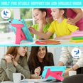 thumbnail image 5 of SaniMore Case for Lenovo Tab M10 Plus 3rd Gen 10.6 inch 2022 TB-125F/128F, Shockproof Silicone Backplane Rugged PCRotating Stand Pen Holder Anti-drop Heavy Duty Protective Cover, Mint+Rose, 5 of 5