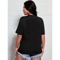 thumbnail image 2 of [Cotton Casual Spring Tee] Women'S Casual Crew Neck T-Shirt, Cotton Knit Fabric, Regular Length, with Happy Fri-Yay alphabet Print, for Spring/Summer/Fall, 2 of 5