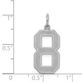 thumbnail image 2 of 925 Sterling Silver Number 8 Pendentif Pendentif Charmes, 2 of 6