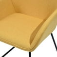 thumbnail image 5 of Upholstered Arm Chair, Modern Living Dining Room Accent Arm Chairs, Club Chair with Gold Metal Legs, Velvet Dinning Chair with Low Armrest, for Living Room, Kitchen, Dinning Room, Yellow, 5 of 7