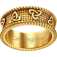 thumbnail image 1 of ORUYROP Men Vintage Celtic Rings, Can Engrave, Stainless Steel/Gold Plated/Black (Send Gift Box), 1 of 7
