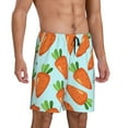 thumbnail image 2 of Kdxio Cartoon Carrot Print Mens Sleep Shorts Bottoms Soft Comfy Pajama Wear Pants with Drawstring Pockets, 2 of 7