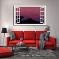 thumbnail image 3 of Window View of Mountain Sunset Canvs Art Fake Open Window Wall Art Mountain Sunset Framed Painting For Livingroom Office Bedroom Ready to Hang, 3 of 6