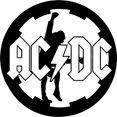 thumbnail image 1 of Chapa ACDC Metal Vintage Pintura Hierro Redonda Pared para El Y Bar 30x30cm, 1 of 9