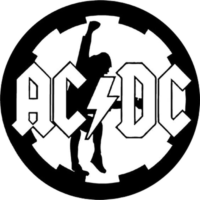 Chapa ACDC Metal Vintage Pintura Hierro Redonda Pared para El Y Bar 30x30cm