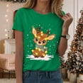 thumbnail image 2 of UngA Christmas Shirts for Women Graphic Crew Neck Shirt Casual Holiday Short Sleeve Tee Xmas Funny Printed Winter Tshirt Tops Womens Christmas T Shirts (Green,M), 2 of 6