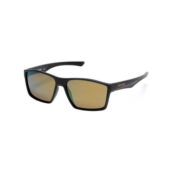 Harley-Davidson Men's Geometric Plastic Sunglasses, Black Frame/Bordeaux Lenses, Harley Davidson