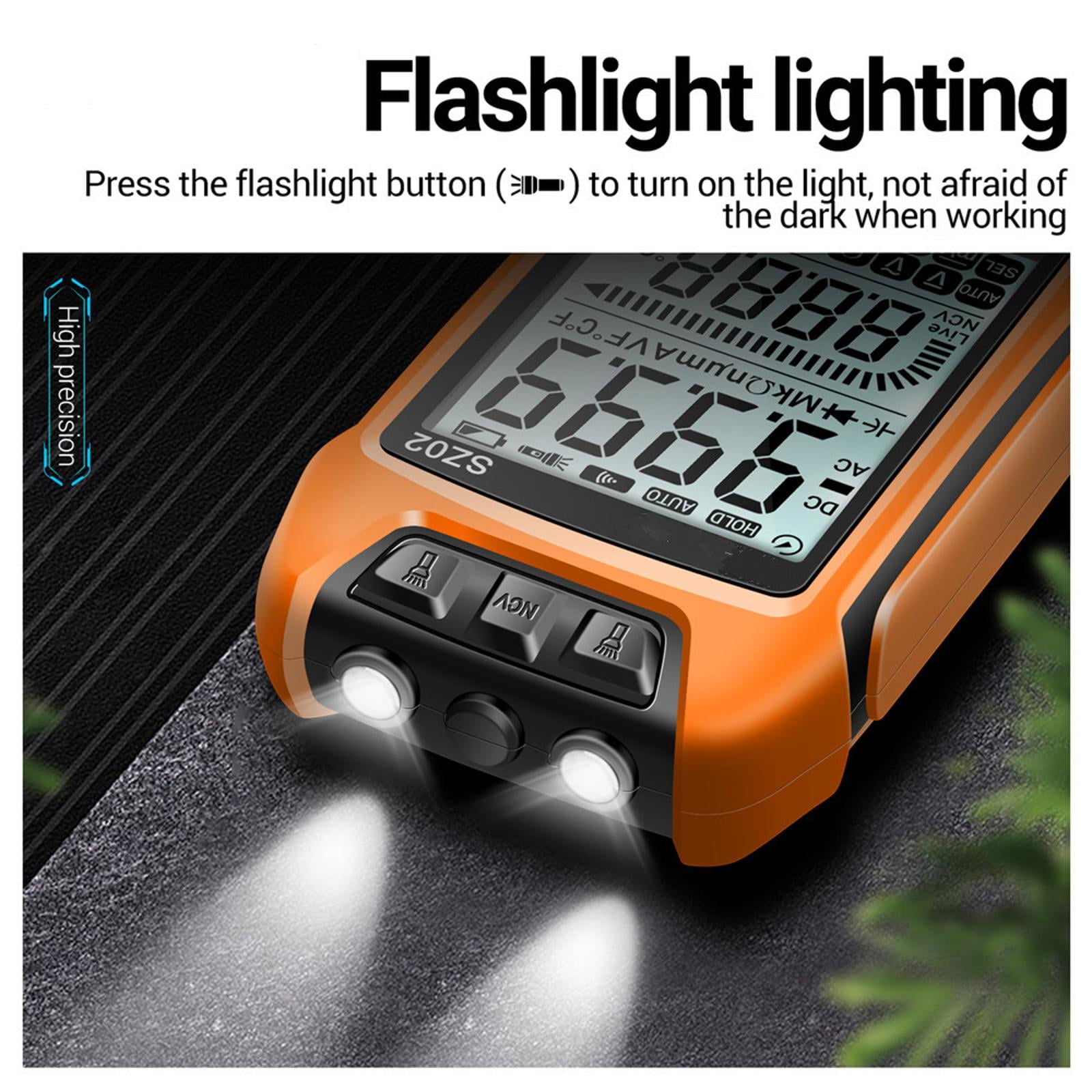 Elec Multimeter with Backlit Screen, AC/DC Current Voltage Resistance