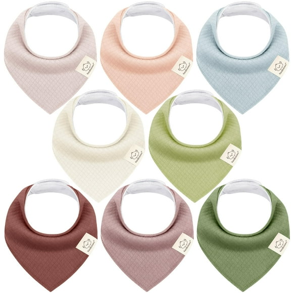 Baberos para bebés KeaBabies, paquete de 8 unidades, absorbentes de algodón orgánico