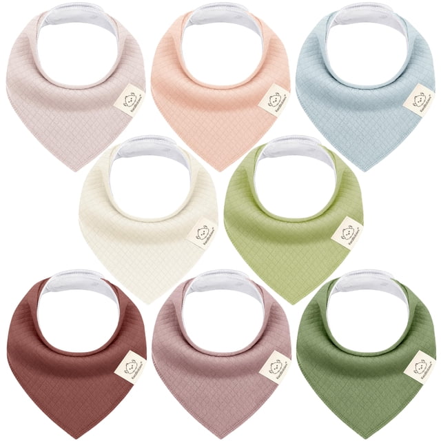 Baberos para bebés KeaBabies, paquete de 8 unidades, absorbentes de algodón orgánico