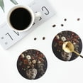 thumbnail image 4 of Honeii Vintage Floral Vase A Print Leather Coaster Set of 4, Ideal for Safeguarding Your Furniture from Drinks Spills and Effortless Cleanup-Round Shape, 4 of 6