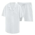 thumbnail image 3 of JIKNTTR Men's Track Suits 2 Piece Oversized And Linen Set Two Piece Clothing Shirt Casual Set Shorts Short Sleeved Shirt Set Summer Beach Outfits, 3 of 5