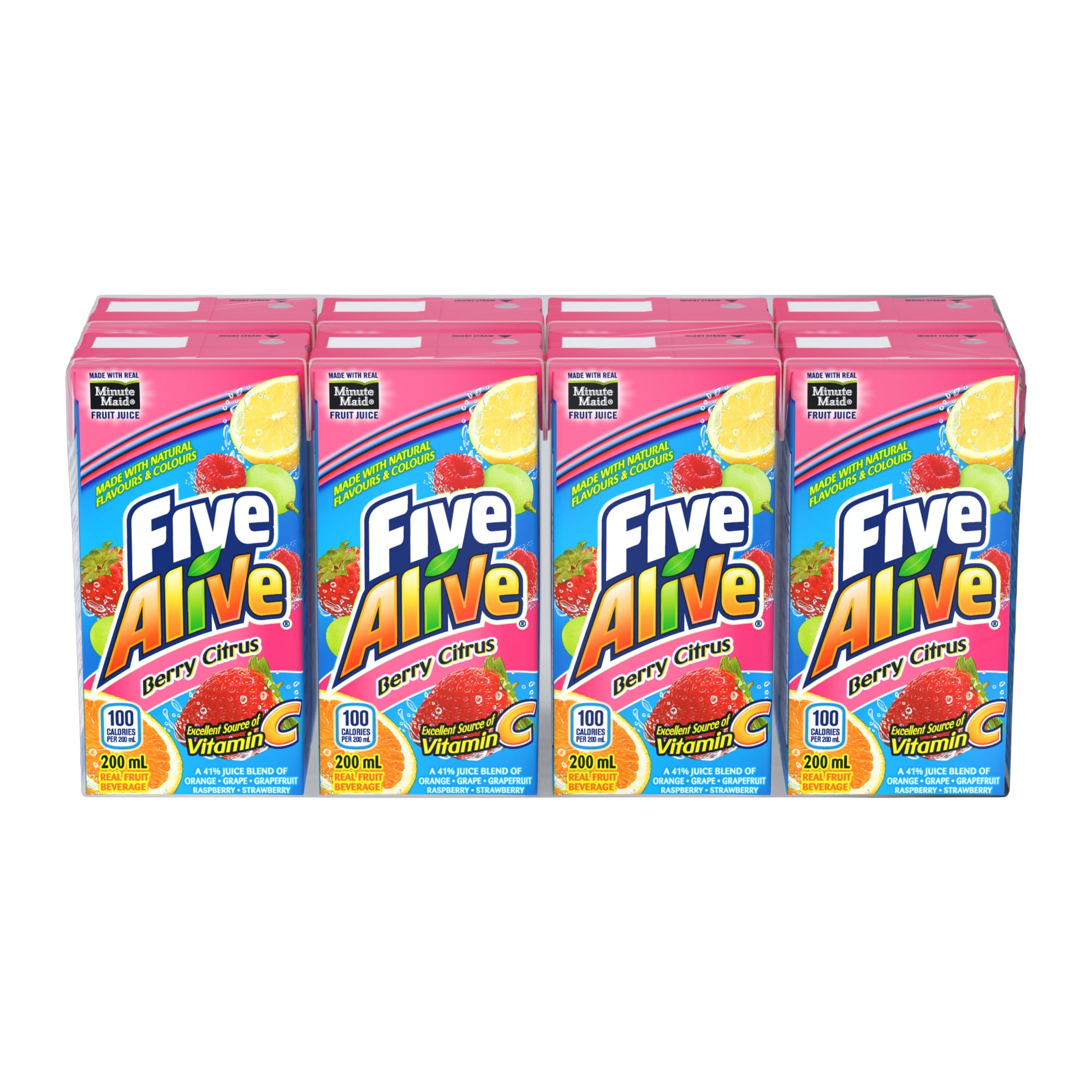 Five Alive Berry Citrus Cartons, 200 mL, 8 Pack