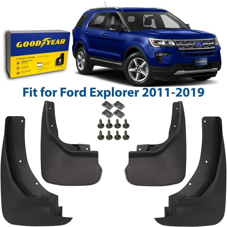 Goodyear Mud Flaps for Ford Explorer 2011-2019, Pair, Heavy-Duty Thermoplastic, Custom Fit, Easy to Install, Road/Weather Durability, Car Accessories, 2 Plate - GY004714v - Walmart.com