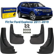 Goodyear Mud Flaps for Ford Explorer 2011-2019, Pair, Heavy-Duty Thermoplastic, Custom Fit, Easy to Install, Road/Weather Durability, Car Accessories, 2 License Plate Frames - GY004714v