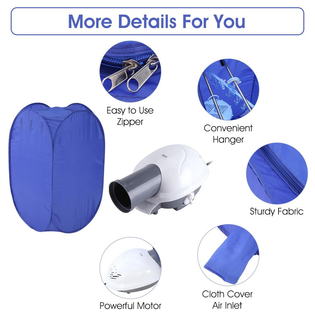 Details about   Portable Electric Clothes Drying Machine Fast Dryer Folder Dryer Bag Household 
