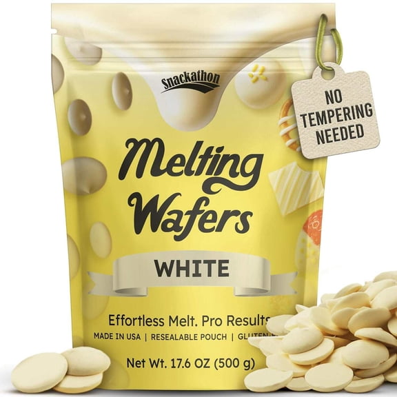 Snackathon Melting Wafers, White Compound Chocolate Coating 17.6 oz