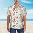 thumbnail image 4 of Balery Cute Little Animals Print Men's Hawaiian Shirts Short Sleeve Beach Shirt Relaxed Fit Vacation Button Down Shirts-3X-Large, 4 of 9