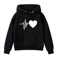 thumbnail image 3 of lnmuld Hoodies for Teens Girls Fashion Casual Printed Long Sleeve Hoodie Top Soft Solid Color Comfortable Pullover Sweatshirt for Kids Youth Stylish Outerwear,Girls Hoodies Size:9-10 Years, 3 of 4