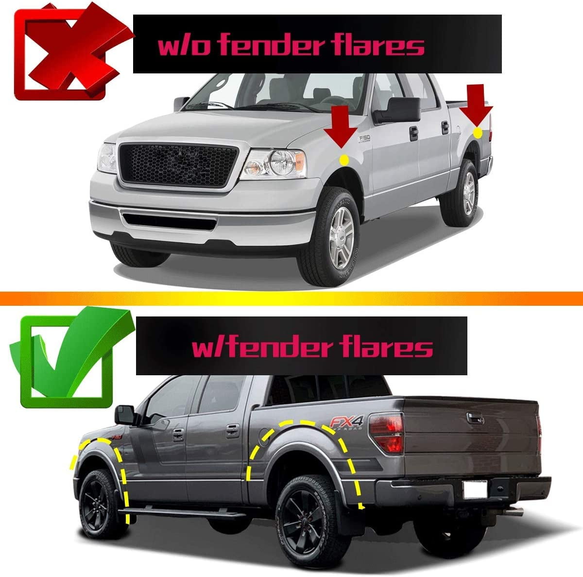 A-Premium Splash Guards Mud Flaps Mudflaps Replacement for Ford F-150 F150 2004-2014 with Factory Fender Flares 4-PC Set…