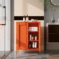 thumbnail image 4 of CHSHIN 31.5"H Modern Metal Bathroom Floor Cabinet with Shelves for Home,Entryway,Orange(Width:23.6"), 4 of 7