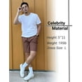 thumbnail image 4 of COOFANDY Men's Linen Short Elastic Waist Drawstring Casual Summer Beach Shorts, 4 of 6