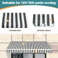 thumbnail image 2 of MCombo Patio Awning 12x10 Feet Fabric Replacement Sunshade Canopy for Retractable Awnings(Grey with White Stripes), 2 of 10