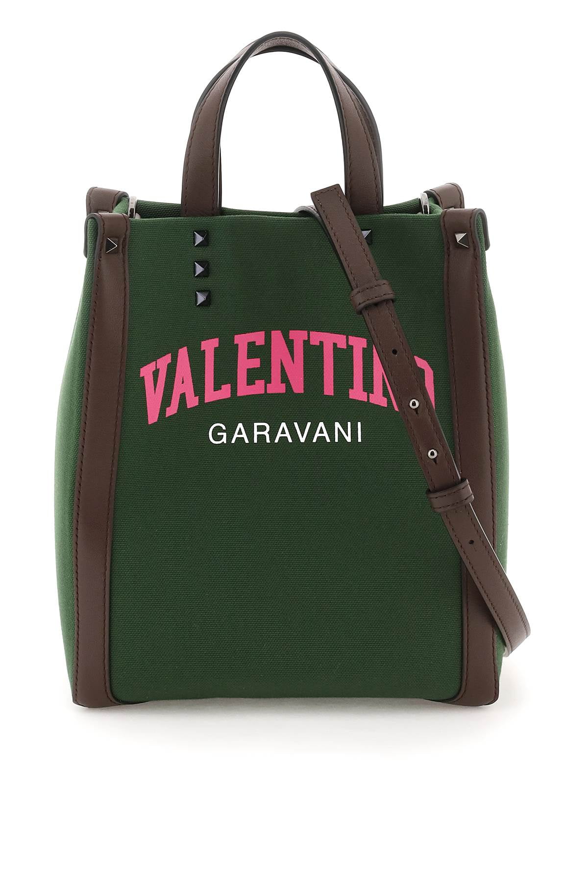 VALENTINO GARAVANI Valentino Garavani VLOGO leather-trimmed canvas