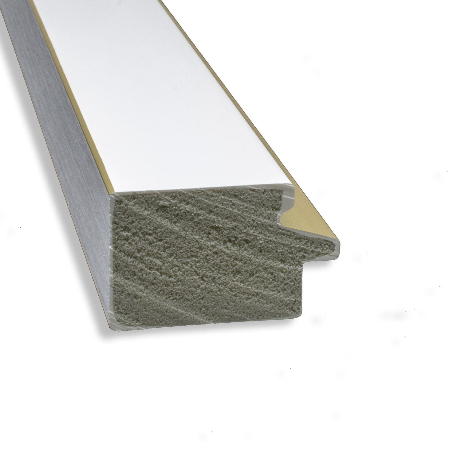 Amanti Art Natural Cork Board Framed Eva White Gold Narrow Bulletin Board 33 in. x 15 in.