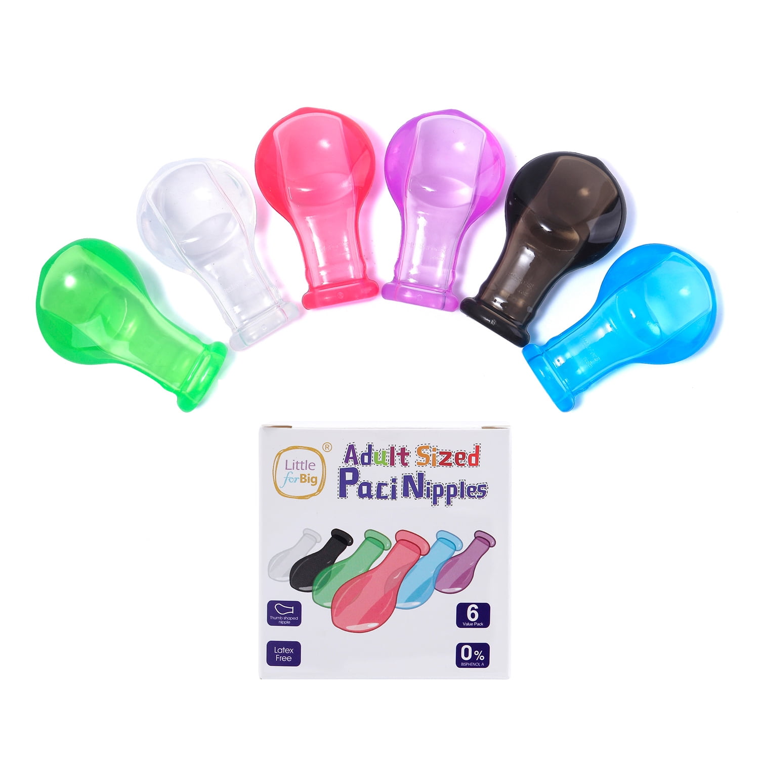 Littleforbig Adult Sized Candy Gloss Pacifier Nipple Value Pack