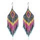 thumbnail image 1 of Pendientes de borlas de cuentas largas - Cuentas de colores boho Pendientes de borlas de cuentas hechas a mano, 1 of 5