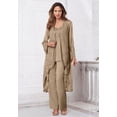 thumbnail image 2 of Roaman's Women's Plus Size Petite Plus Size Beaded Georgette Scoop Neck 3-Piece Pant Set, 2 of 6