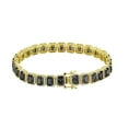 thumbnail image 5 of 14K Yellow Gold Finish Onyx Black Simulated Diamonds Solitaire Mens Ladies Bracelet 10mm / 8.5 Inch, 5 of 5